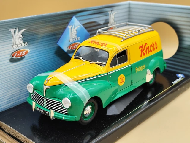LJ155 SOLIDO PRESTIGE 8426 1/18 Peugeot 203 break tôle Potages Knor vert jaune