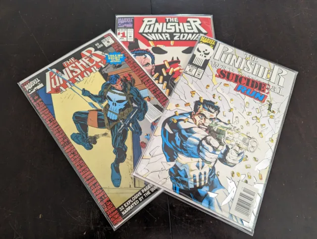 Lot of 3- The Punisher War Zone #1 - The Punisher War Journal #61 Suicide Run..