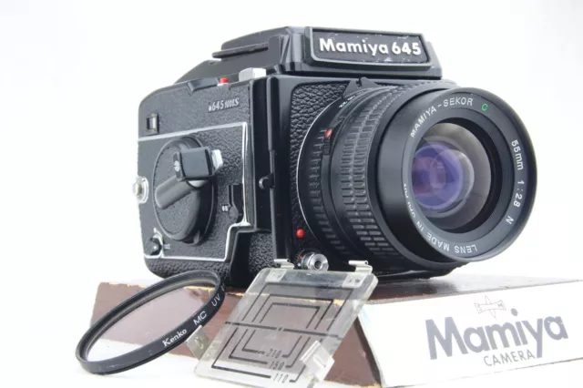 [ Casi Mint ] MAMIYA M645 1000S Cintura Nivel Visor + Sekor Tapa 55mm f2.8 N