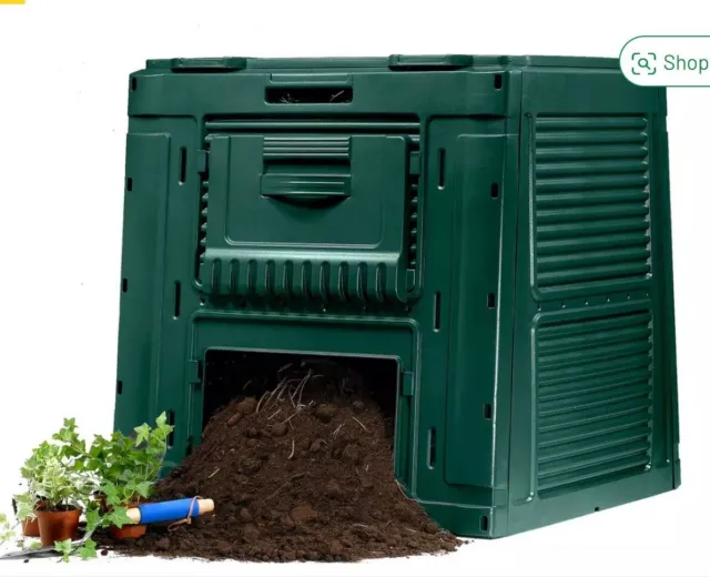 470L Garden Composter Keter Compost Bin with Tray Fertiliser BIO Converter Solid