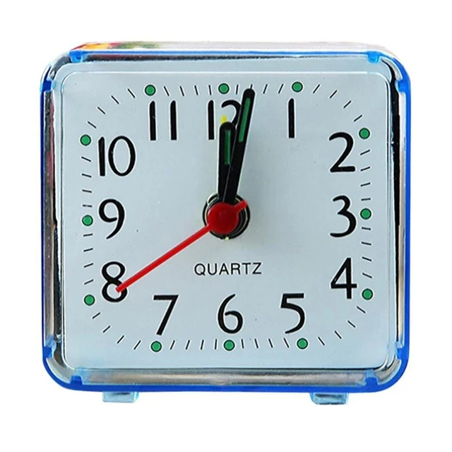 Square Small Bed Alarm Clock Travel Clock Mini Desk Watch Transparent Case new 4