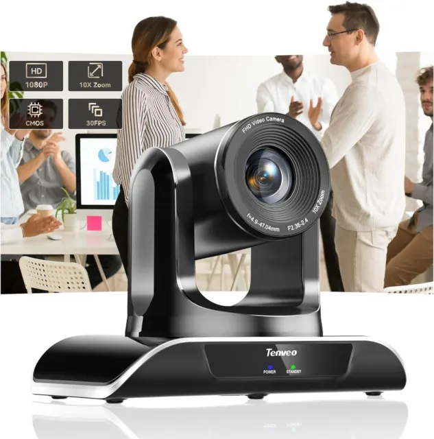 Tenveo PTZ Video Conference Camera 10X Optical Zoom  WEBCAM Live Streaming 1080p