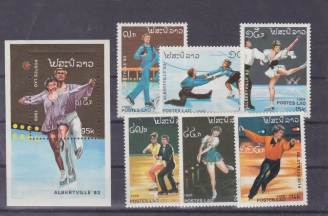 laos 1989 Sc 915/21 winter olympics,set MNH       o847