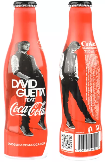 Bottiglia Alluminio Coca Cola "David Guetta" 250ml Da Francia anno 2012 LEGGERE!