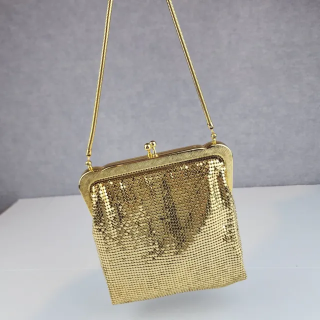 Vintage Park Lane Gold Mesh Bag Clutch Handbag Slouchy Glomesh
