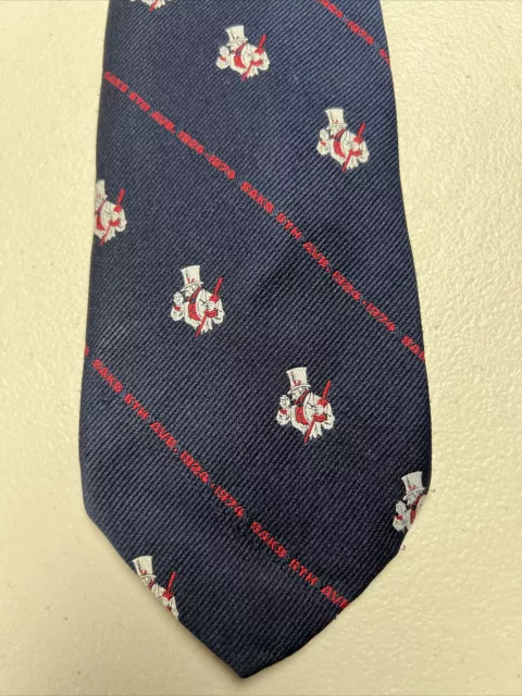 Vtg Saks 5th Avenue Christmas Tie Gentlemen Top Hat  Anniversary 1924-1974 Navy