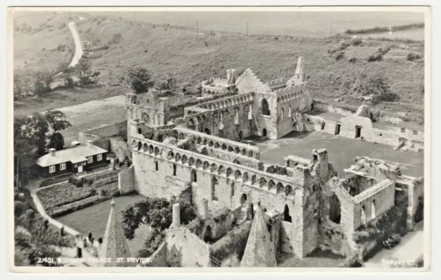 Postcard Bishop’s Palace, St Davids, Pembrokeshire, Wales. Aerial view
