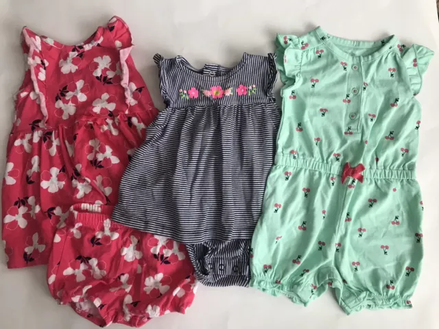 3 Item Lot Baby Girl Infant Carter's Floral Dress | Romper | Size 3-6mos