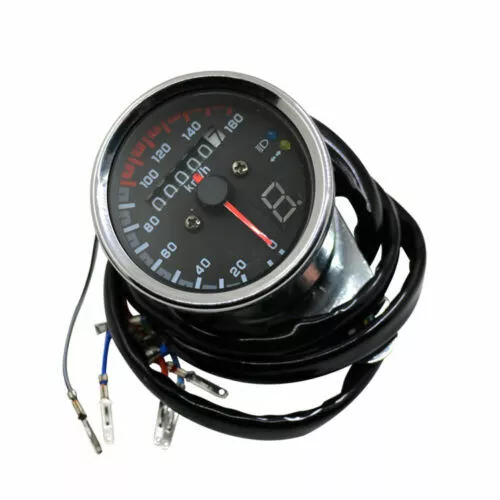 Universal Motorcycle LED Dual Odometer KMH Speedometer Gauge Scooter Offroad ATV