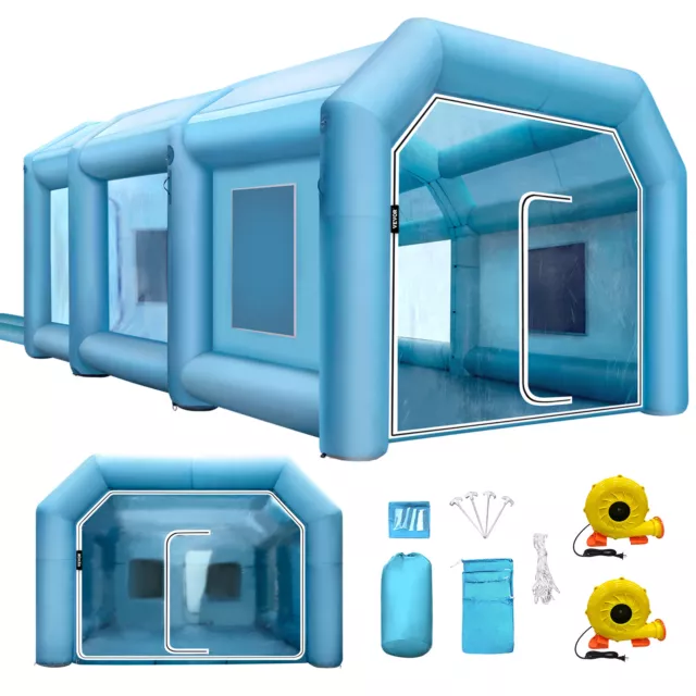 VEVOR Inflatable Spray Tent Booth Paint 20x13x8.5ft w/Filter 750W+350W Blowers