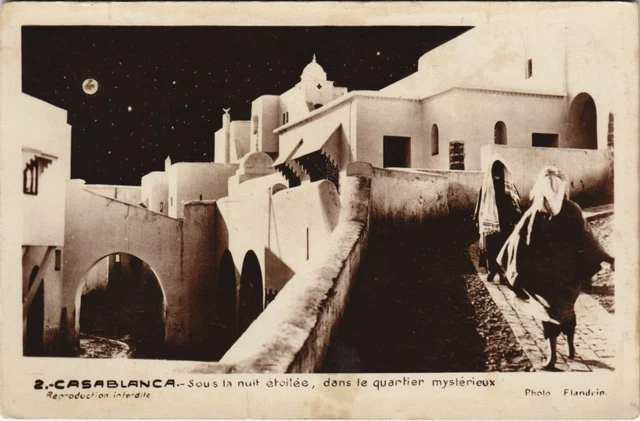 CPA AK MAROC CASABLANCA Under the Starry Night in Mysterious Neighborhood (37620)