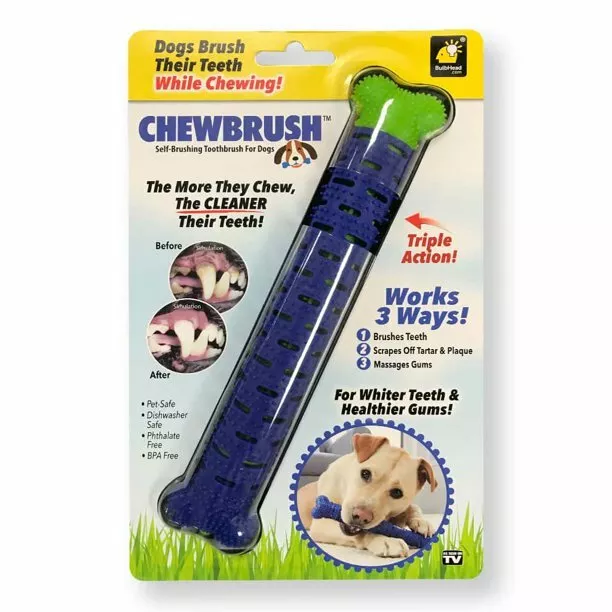 PREMIUM ONLY-Dog Toothbrush Chew Toy Dental Oral Care Brush-No Toothpaste Needed