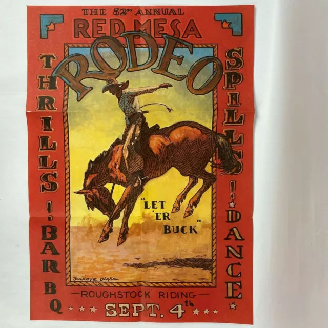 Red Mesa Rodeo 52nd Annual Advertising Poster Remake Western Cowboy 17" x 24"