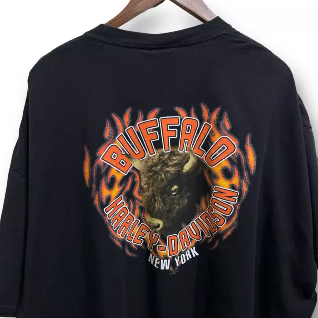 VINTAGE Y2K HARLEY Davidson Men's Buffalo NY Split Collar T Shirt Size ...
