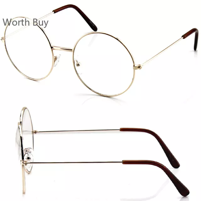 New Harry Potter Gold Round Metal Frame Clear Lens Eye Glasses Fashion Oversized