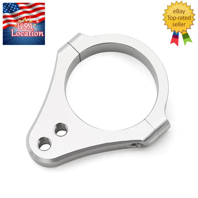 51mm Silver Universal Steering Damper Front Fork Frame Mount Clamp Bracket CNC