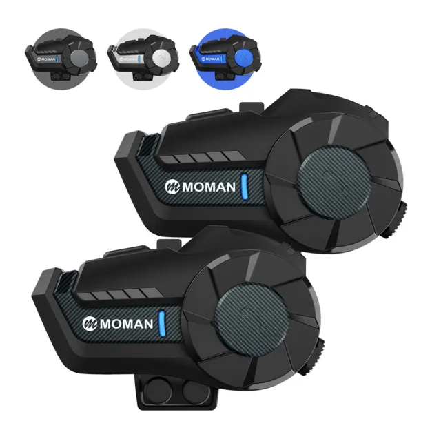 2 Pack Motorcycle Helmet Intercom Moman H2 Wireless Helmet Communication System