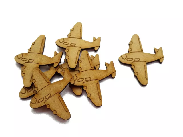 Wooden Mdf Shape Plane Airplane Transport Ornament Laser Cut Embellishment 2