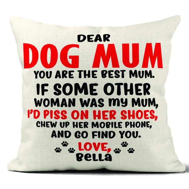 Personalizado Mejor Perro Madres Mamá Día Cojín Tapa Cumpleaños Navidad Almohada