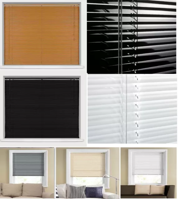 ALUMINIUM VENETIAN BLINDS EASY FIT 25MM SLATS TRIMMABLE BLINDS HOME OFFICE  NEW