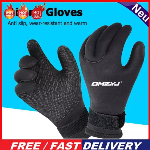 5mm Five Finger Dive Gloves Thermal Water Gloves for Water Sports (XL)