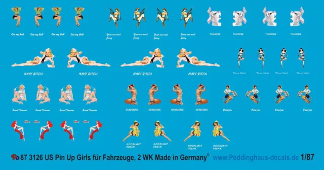 Peddinghaus 3126 1/87 Pin Up Girls für US Fahrzeuge und Panzer