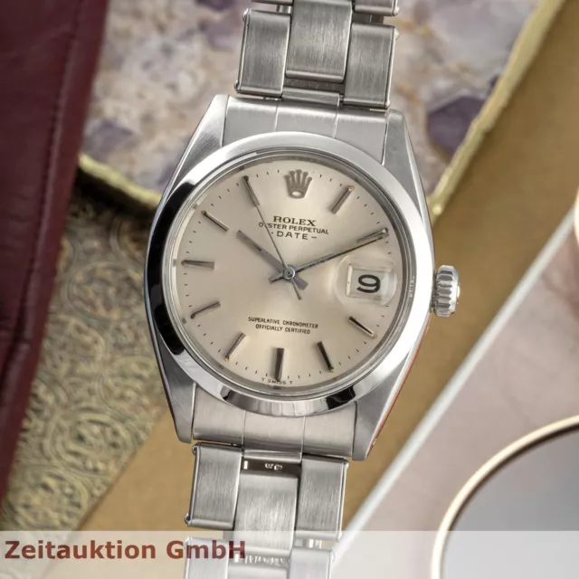Rolex Date 34 Silver Dial Oyster Edelstahl Automatik Herrenuhr R. 1500 Klassiker