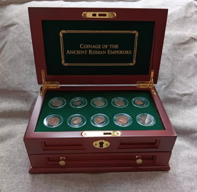 Coinage of the Ancient Roman Emperors 10 Coins (Complete Set) & Display Box PCS