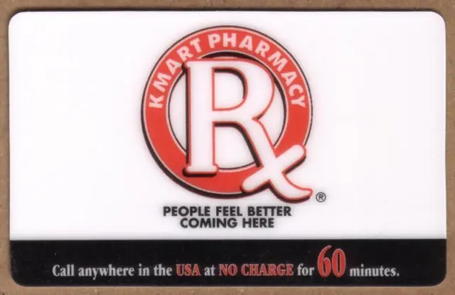 60m Kmart Pharmacy - Rx 'People Feel Mieux Coming Here' (Expiré) Téléphone Carte