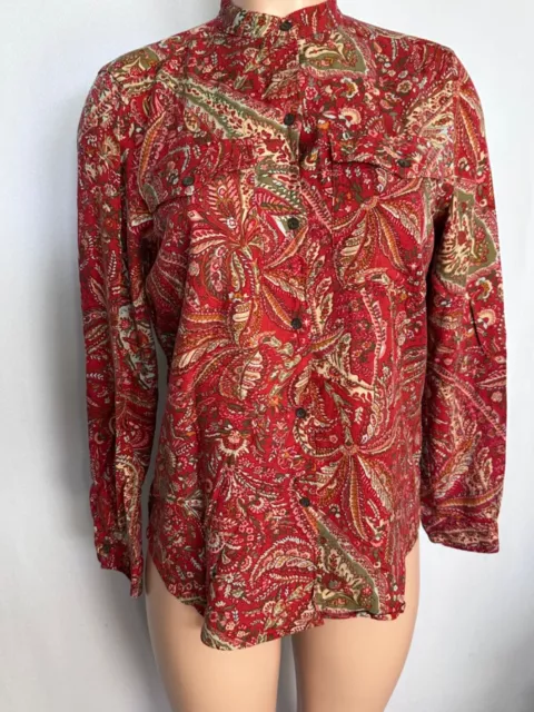 Chaps by Ralph Lauren Top Size Womens (M) Paisley VISCOSE Button Down Blouse