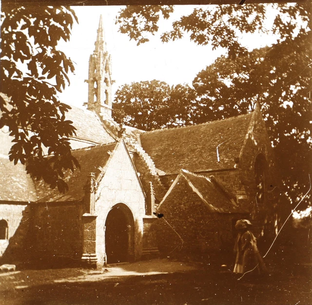 FRANCE Perguet Chapelle c1925 Vintage Photo Glass Plate P74L31n