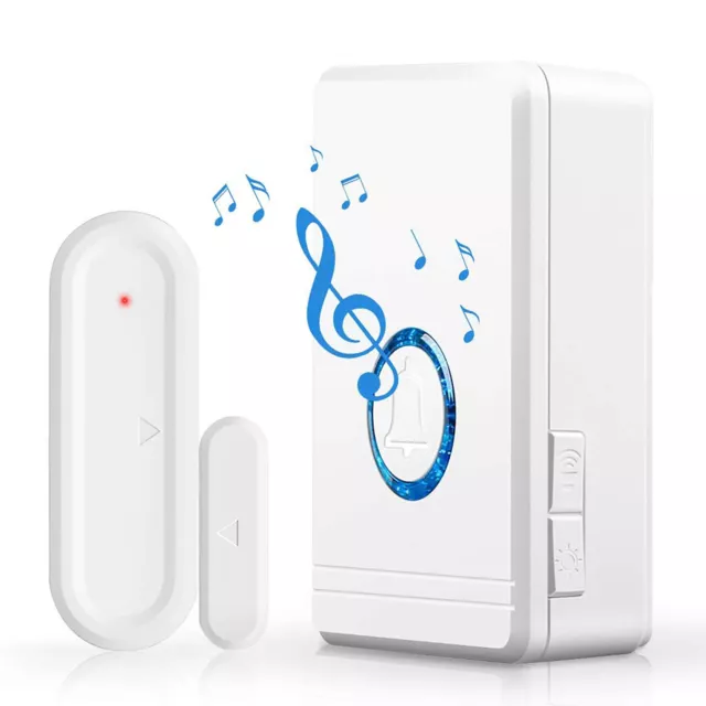1 Magnetic Sensor & 1 Chime Bell Plug In Waterproof Long Range Transmit 433MHZ