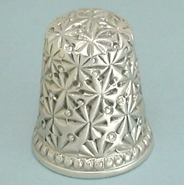 Antique Sterling Silver Palmette Design Child's Thimble by KMD * Circs 1880s