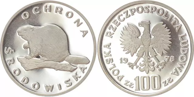 Polen 100 Zloty 1978 - Biber