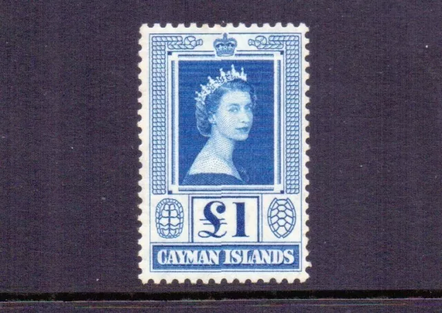 CAYMAN IS. 1959 QEII £1 BLUE SG161a MNH CAT £50