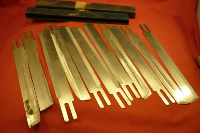 Vintage 6 New 5 Used Eastman Straight Cutting Machine Knife Blades 6" Usa Made