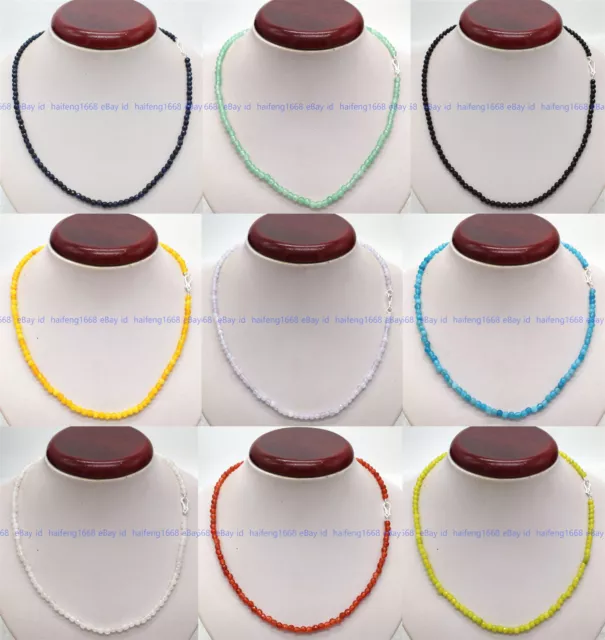 Nuevo collar de perlas redondas facetado multicolor joyería natural 4 mm