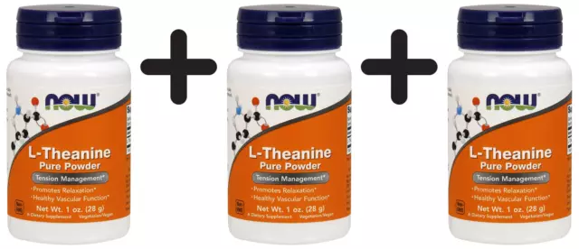 (84 g, 846,75 EUR/1Kg) 3 x (NOW Foods L-Theanine Powder, Pure - 28g)