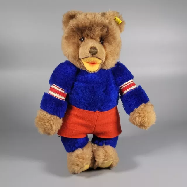 Steiff: antik * Hockey-Spieler Bär im Sportdress * komplett * 30 cm * unbespielt