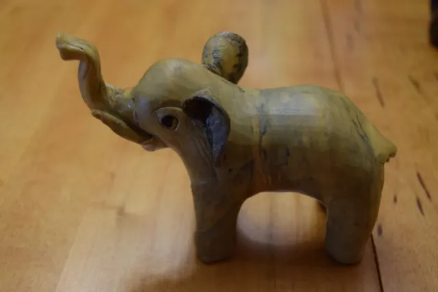 Vintage Paper Mache Elephant Wild Safari Animal Folk Art Figurine