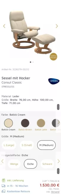 stressless sessel mit hocker leder