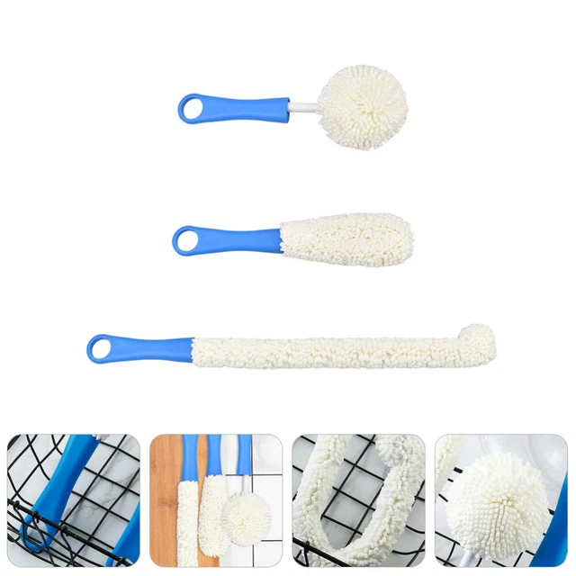 Kit de limpieza de decantador de vino cepillo para bebé copa flexible mango plástico azul Pp