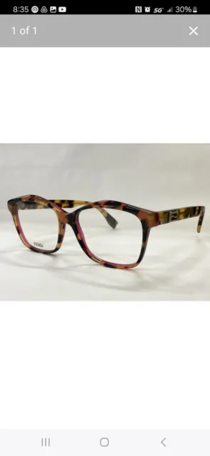 Fendi FF0093 D4Y Eyeglasses Frame Women's Havana Full Rim Square Shape 54mm