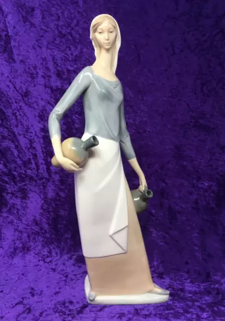 Lladro Nao 4875 Tall Girl with Water Jugs Figurine 15.75" Mint