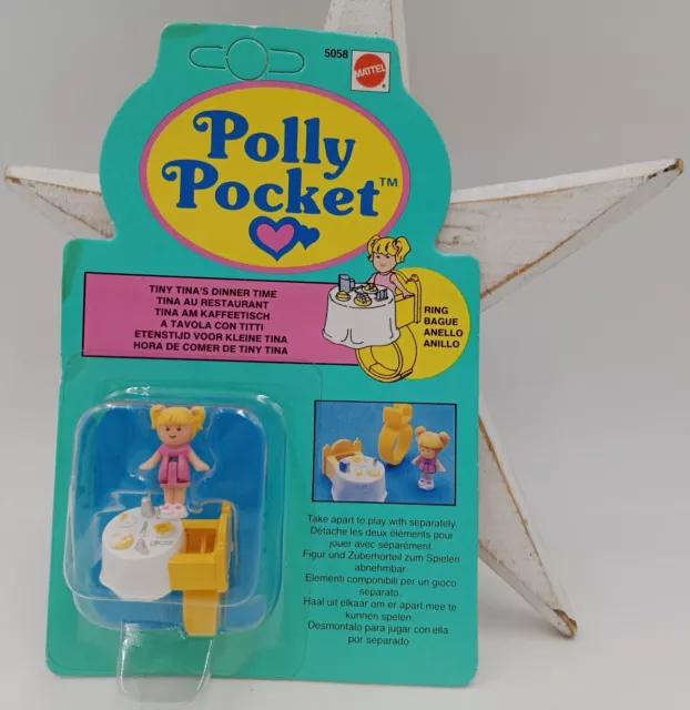 Anello Polly Pocket Vintage Tiny Tina's Dinner Time Ref. 5058 Mattel Giocattolo