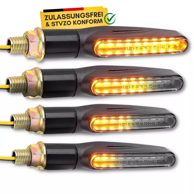 Binego® 4x LED Blinker Motorrad E Geprüft Lauflicht Universelle Blinkleuchten