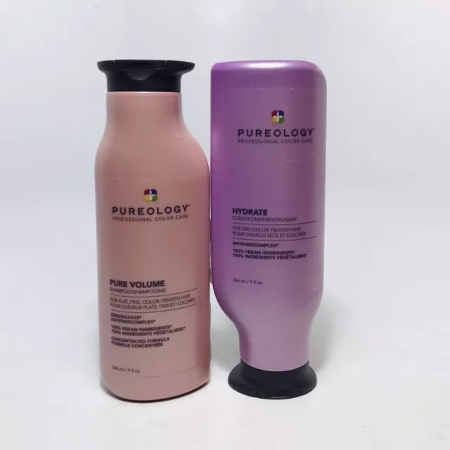 PUREOLOGY PURÉ VOLUME Shampoo and Hydrate Conditioner Duo Set 9 Oz Each ...