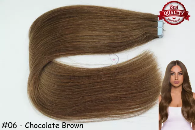 Tape In On Human Hair Extensions Russian Remy Hair Straight Hair 14"-24" Thick
