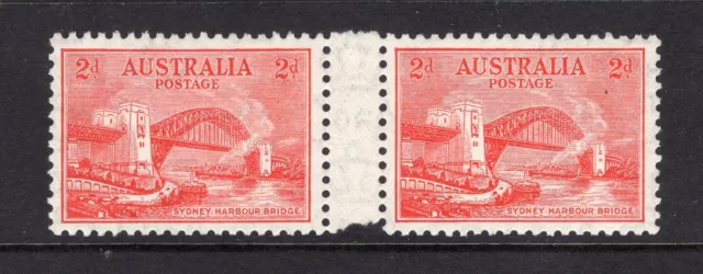 Australia Predecimal 1932 Harbour Bridge Gutter Pair Very Fine Mnh..........2/8