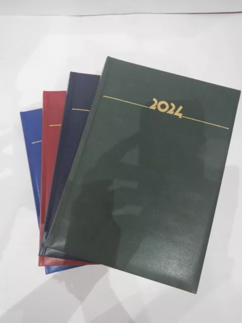AGENDA GIORNALIERA 2024, AGENDA 2024, COLORE BLU, 21x15 cm, COVER  CARTONE, COPERTINA RIGIDA